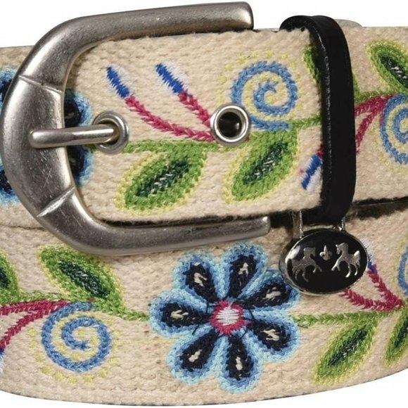 Equine Couture Accessories - Equine Couture Lilly 100% Cotton Belt Small Horses USA Made Embroidered Flowers